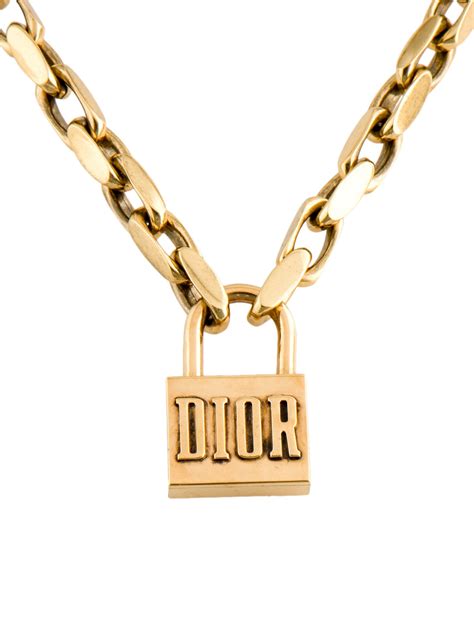 replica dior lock necklace|christian dior necklace price.